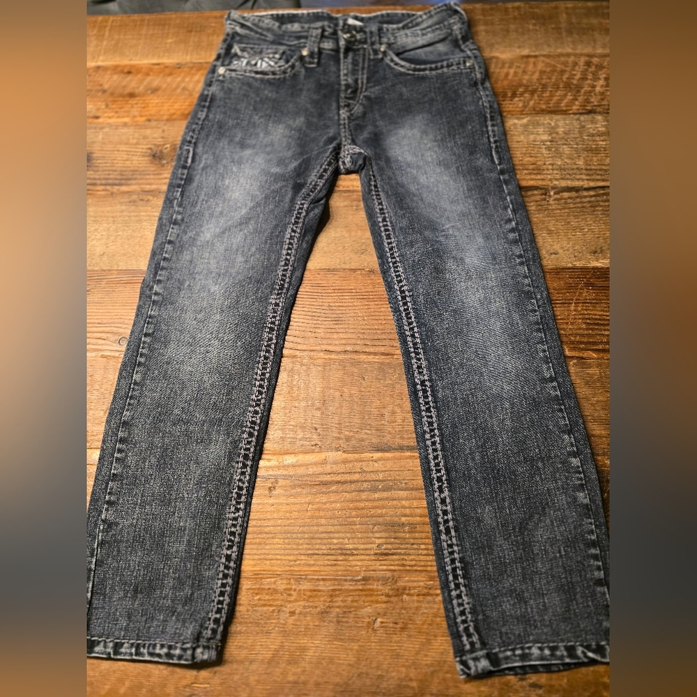 True Religion Dark Blue Mens Straight  Jeans Size 29x24.5